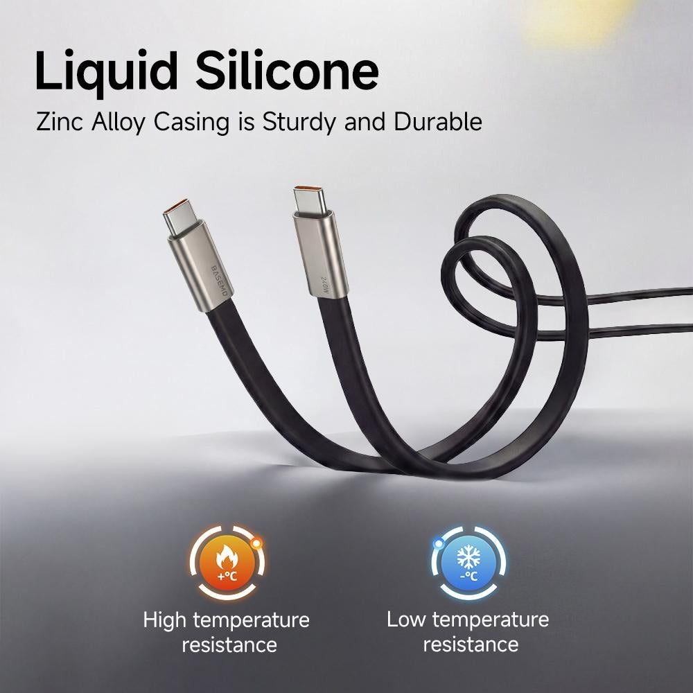 Super Fast Charging Cable with 360° Rotating Stand, Detachable Two-in-One Type-C Cable Compatible with Most Devices, Zinc Alloy & Silicone Construction, Ideal for Gaming, Office, and Car Use