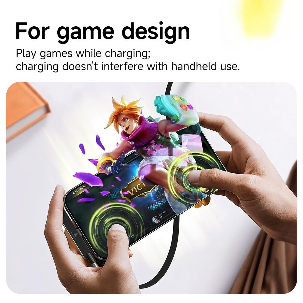 Super Fast Charging Cable with 360° Rotating Stand, Detachable Two-in-One Type-C Cable Compatible with Most Devices, Zinc Alloy & Silicone Construction, Ideal for Gaming, Office, and Car Use